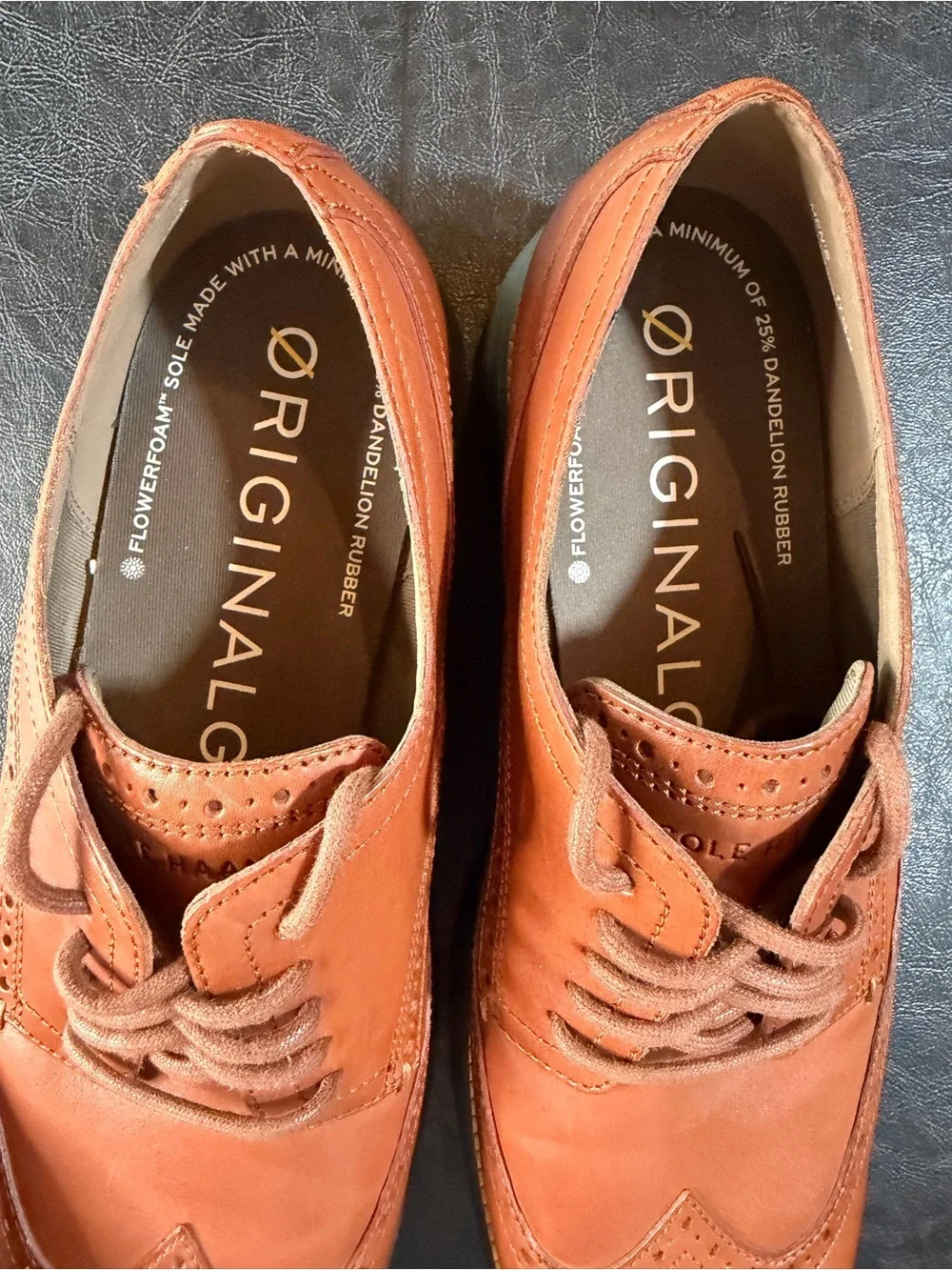Cole Haan Men's Brown Leather Wingtip Derby Oxfords